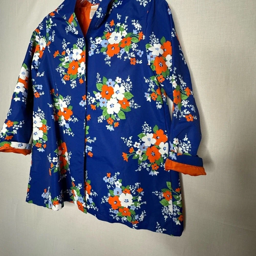 Gymboree Girls Rain Jacket Hooded Floral Sz‎ L Spring Hooded Easter